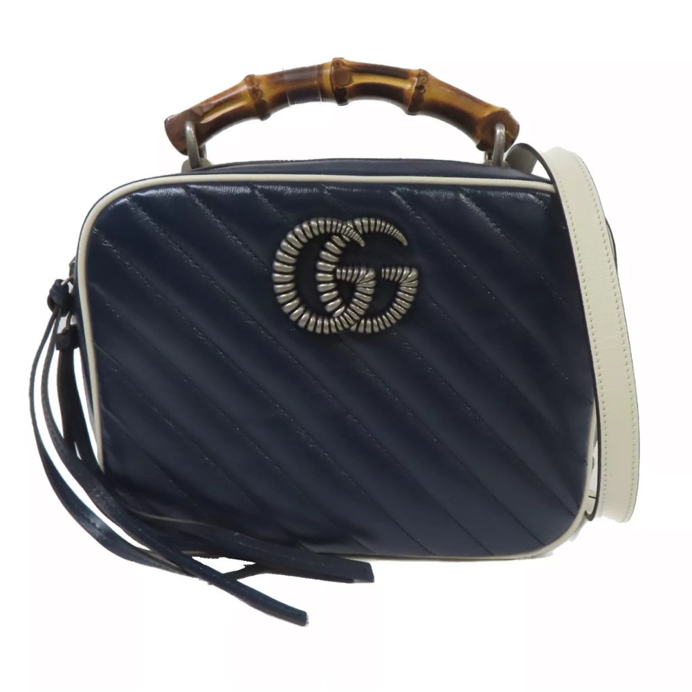 GUCCI Marmont Torchon Bamboo Camera Shoulder Bag NEW